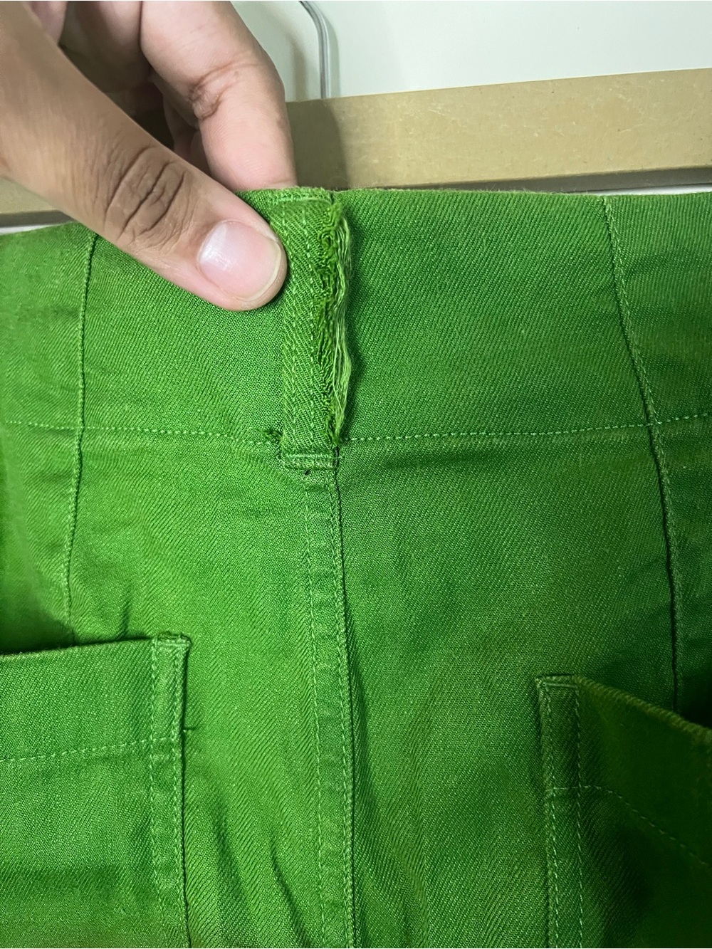 Anthropologie By Maeve The Colette Linens Crop Wide-Leg Green Pants Size 16 - Picture 6 of 13